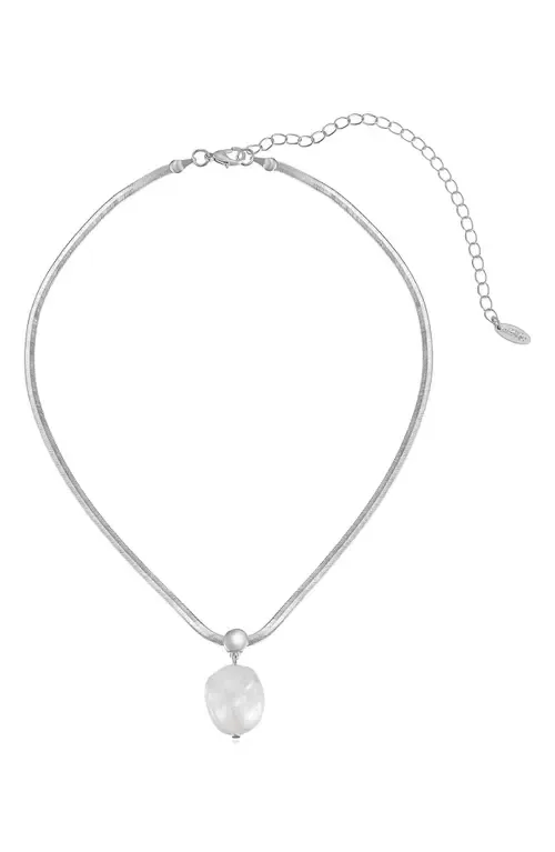 Cultured Baroque Pearl Pendant Necklace by Ettika