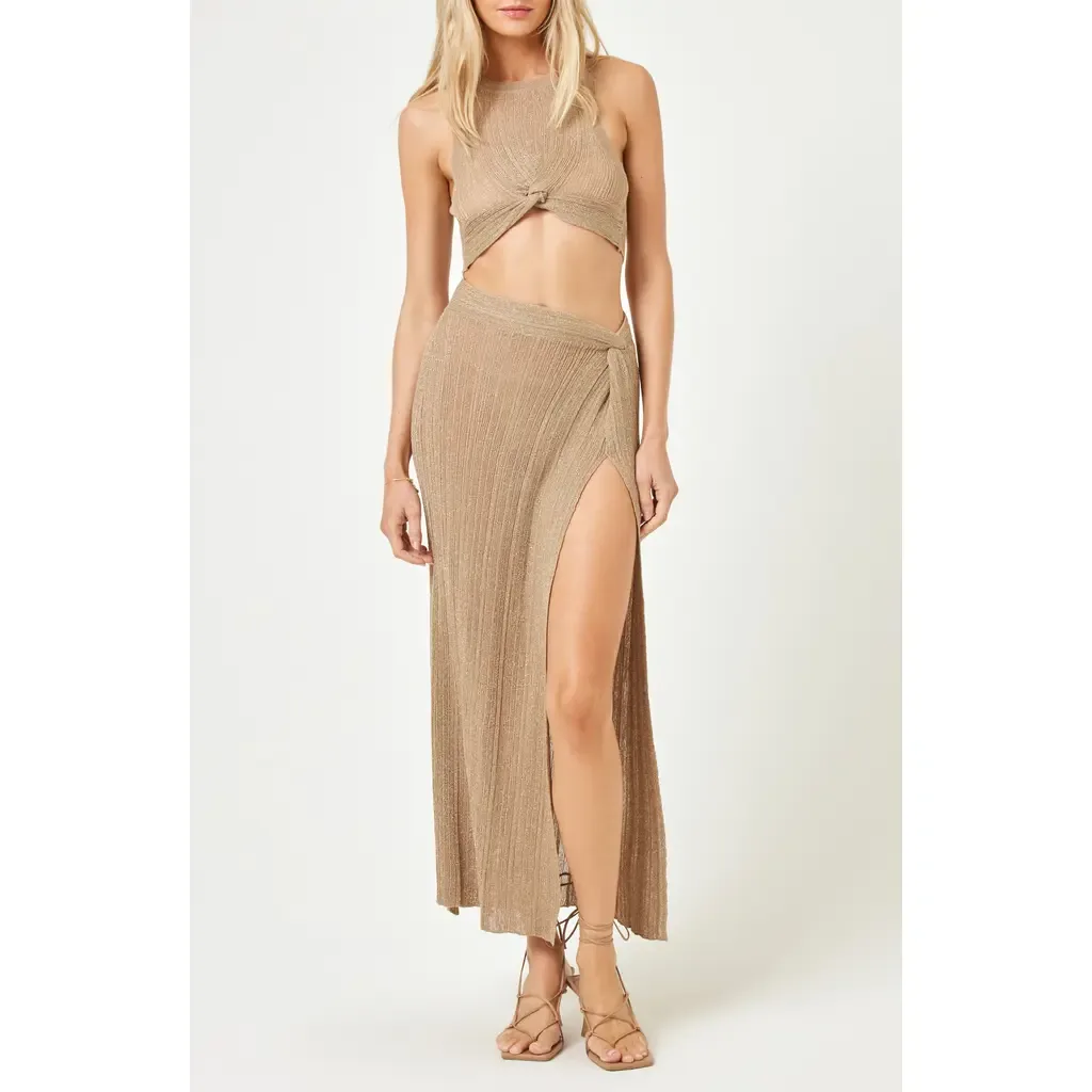 Heart of Gold Metallic Cover-Up Skirt by LSPACE