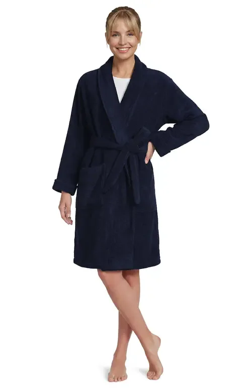 Soft Terry Long Sleeve Knee Length Robe by Lands' End