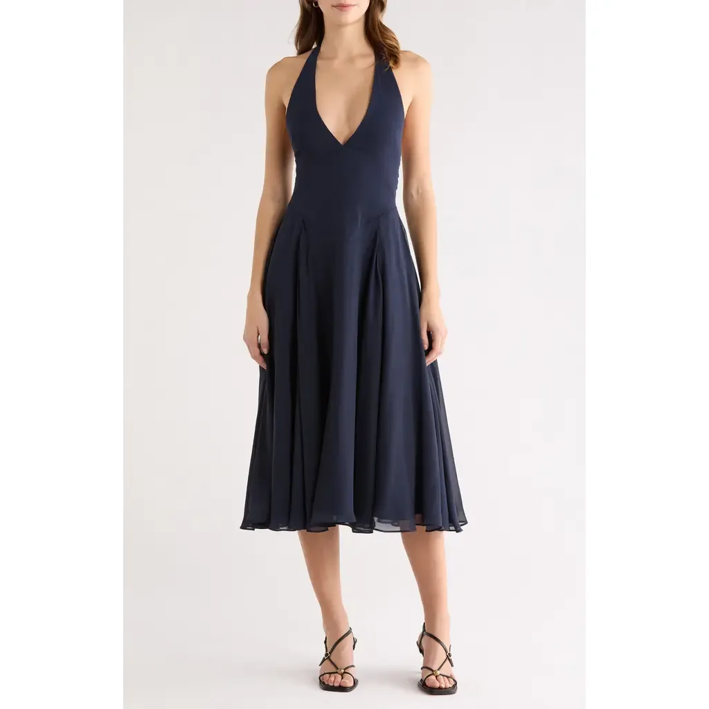 Solada Georgette Halter Sundress