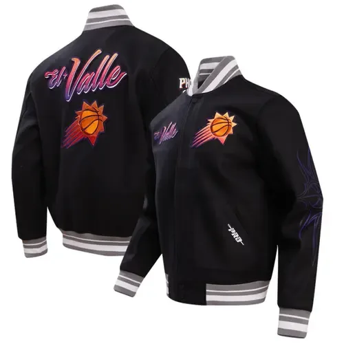 Pro Standard Black Phoenix Suns 2023/24 City Edition Full-Zip Varsity Jacket by PRO STANDARD