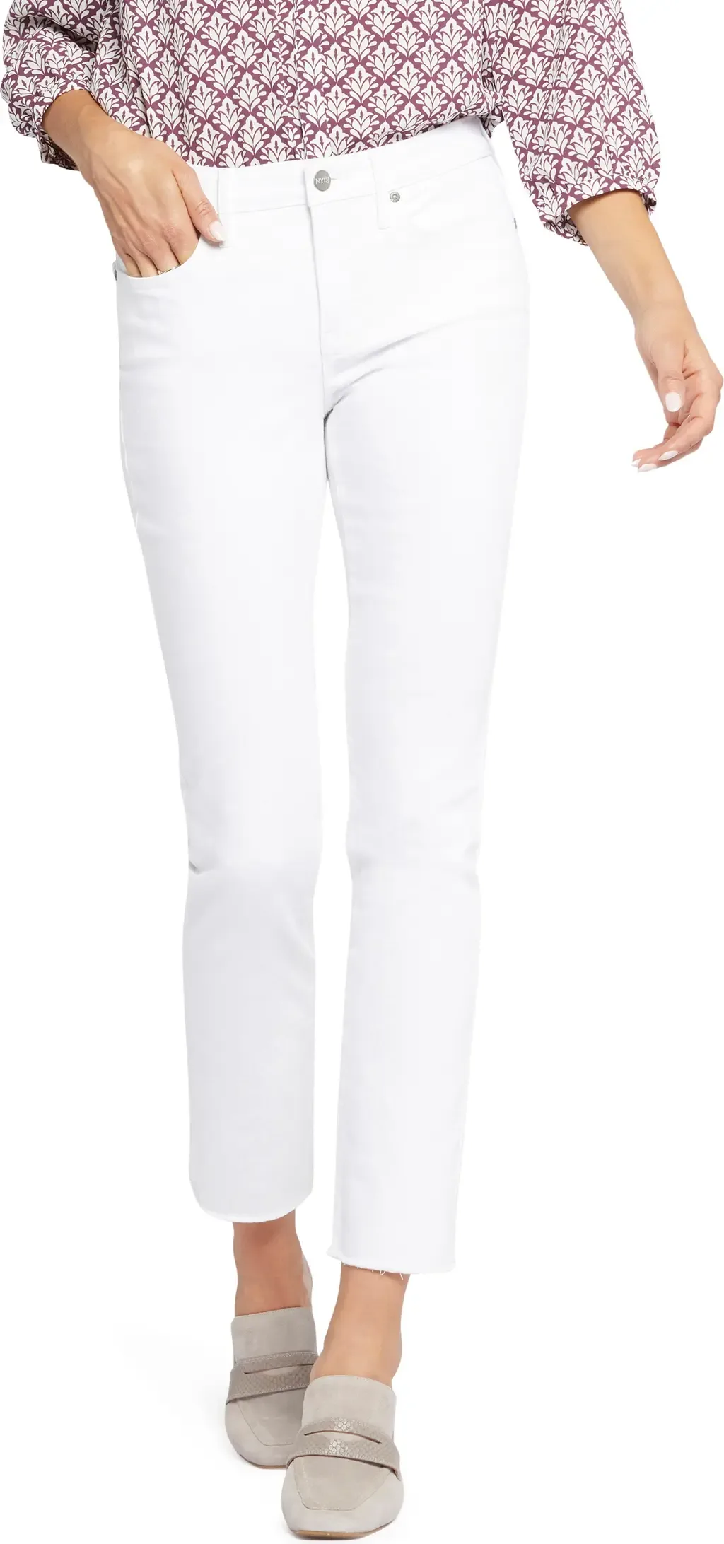 Sheri Frayed Hem Slim Jeans