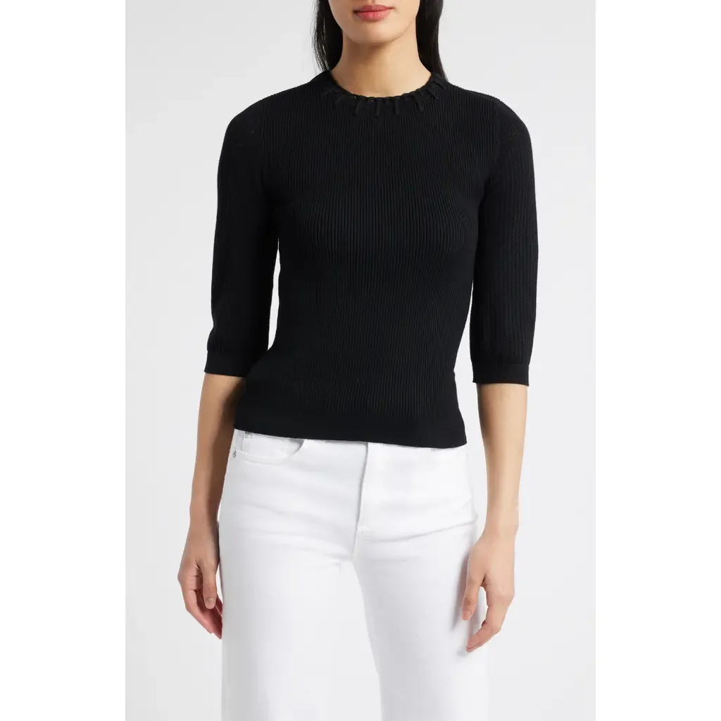 Elbow Sleeve Rib Sweater by Wit & Wisdom