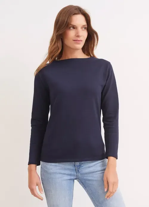 Guildo - Boat Neck Heavyweight Breton Shirt by Saint James