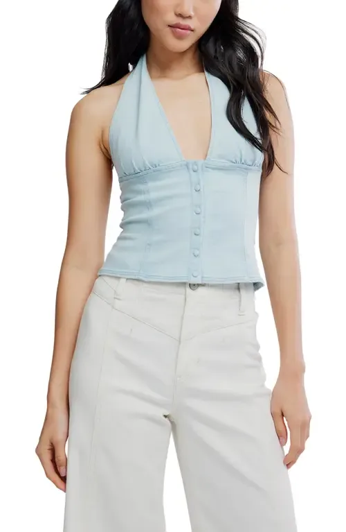 Ramona Denim Halter Top by Free People