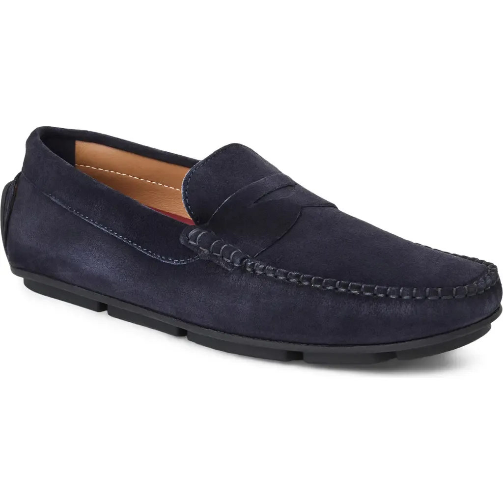 Taranto Penny Loafer in Navy Suede