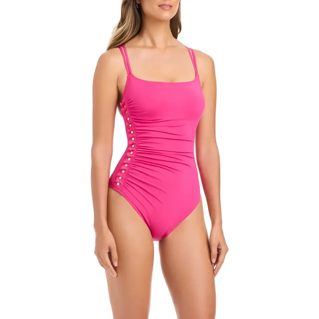 Ruffle One-Piece Swimsuit by Rod Beattie