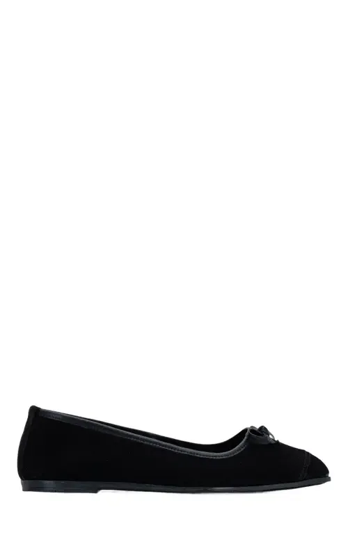 Brooklyn Leather Ballerina Flats in Black Suede Leather by Forever & Always Shoes