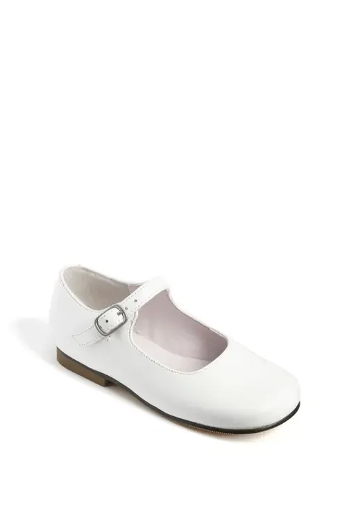 Bonnett Mary Jane in White Leather by Nina