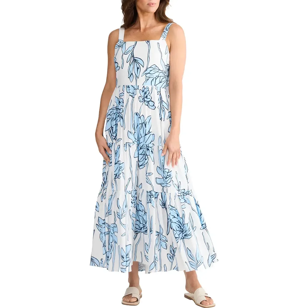 Carmen Tiered Print Midi Dress