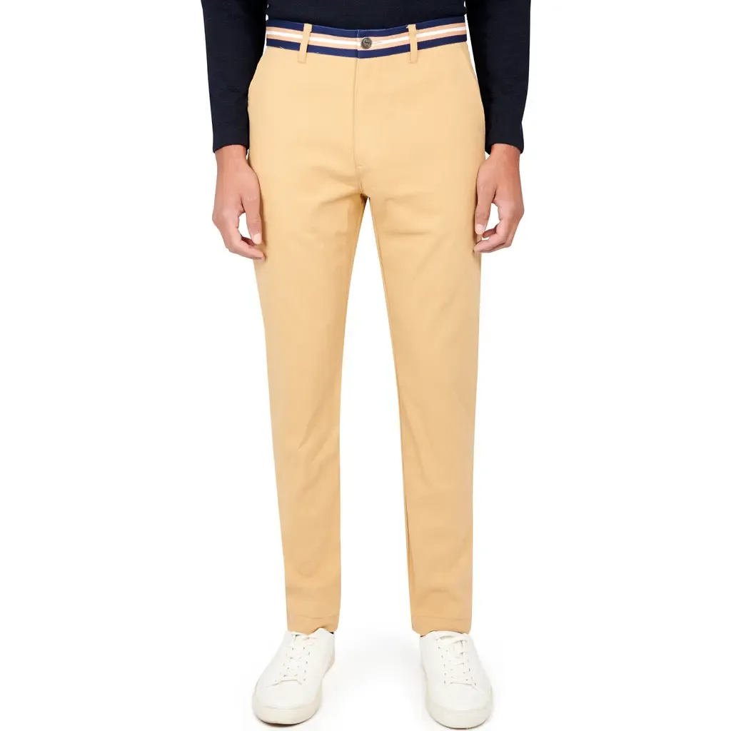 Slim Fit Solid Cotton Stretch Pants by CONSTRUCT