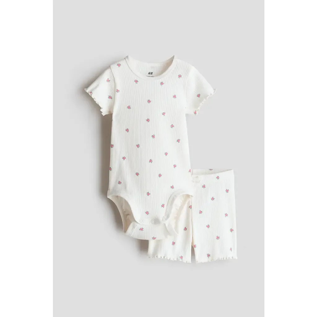 2-Piece Ribbed Cotton Set by H&M