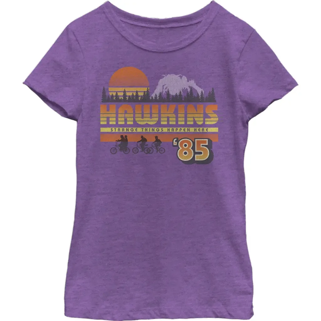 Netflix Retro Hawkins Bikers Short Sleeve Graphic T-Shirt by Stranger Things