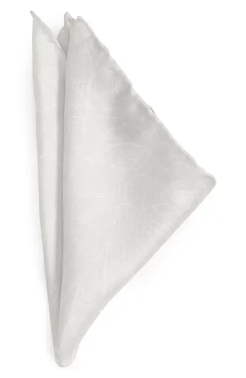 Floral Jacquard Silk Pocket Square by Cufflinks, Inc.