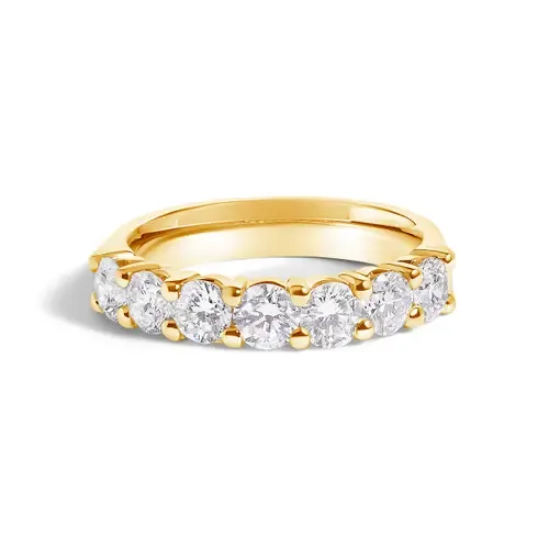 14K Gold 1 1/2 Ctw Diamond 7 Stone Band Ring by Haus of Brilliance