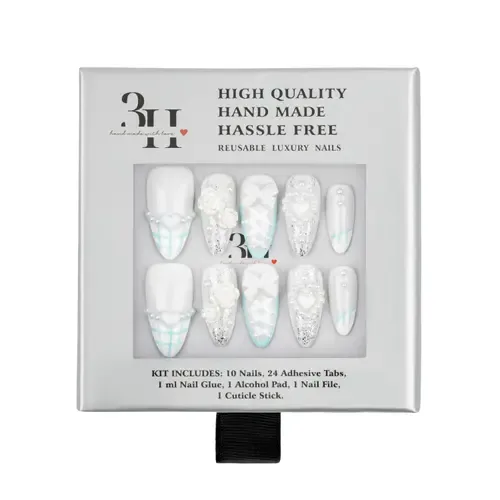 Crystal Frost Luxury Handmade Press on Nails by 3H Nails