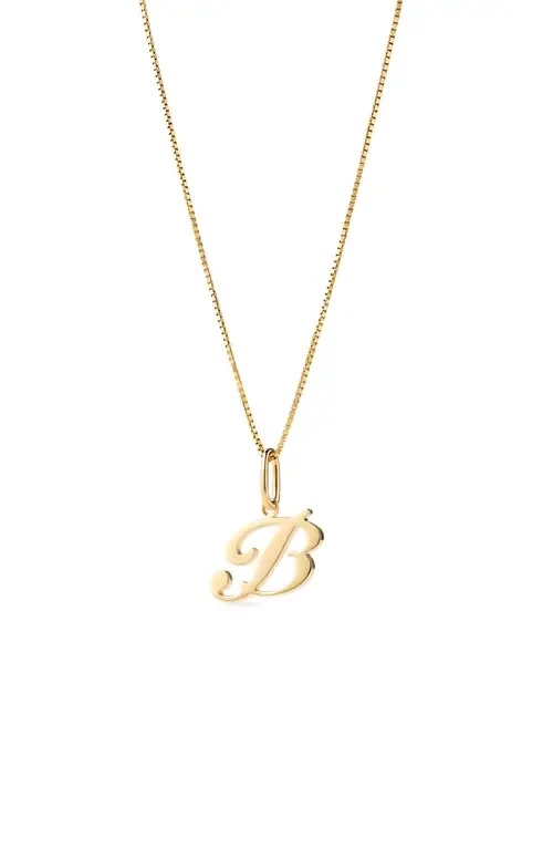 Solid Yellow Gold Script Letter Necklace by Ana Luisa