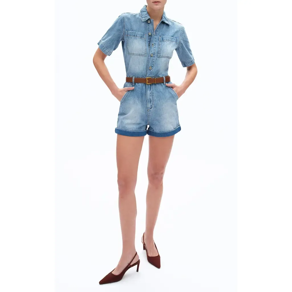 Chloe Denim Romper by Bayeas
