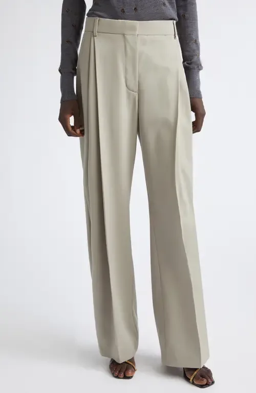 Straight Leg Pleated Wool Pants by Stella McCartney