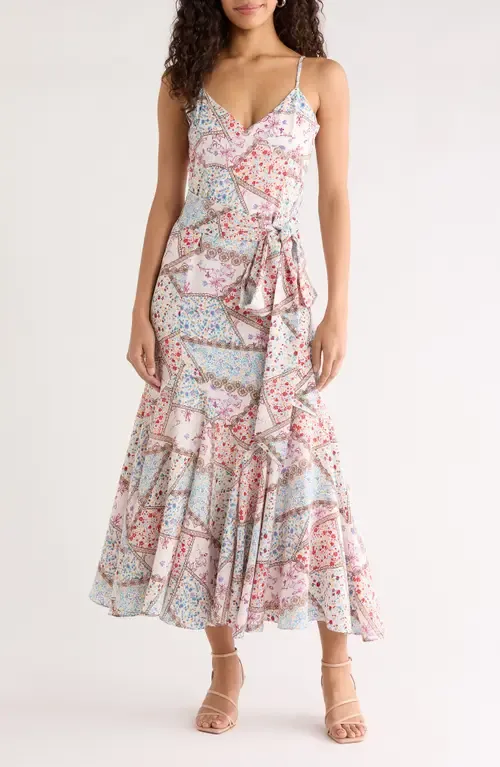 Minzi Floral Hagny Pleated Midi Dress by SUGARLIPS