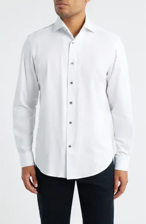 James OoohCotton® Solid Button-Up Shirt by Bugatchi