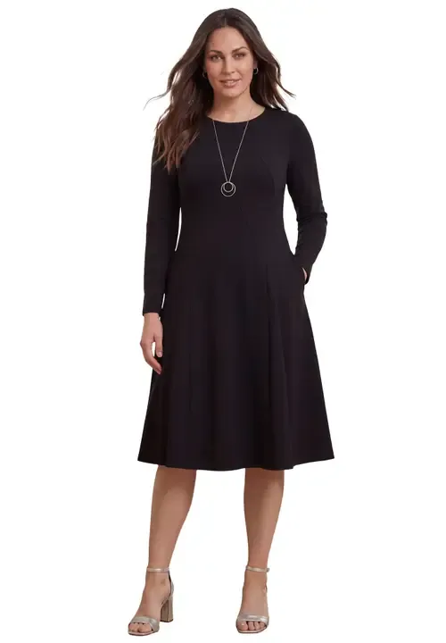 Long Sleeve Stretch Ponte Dress