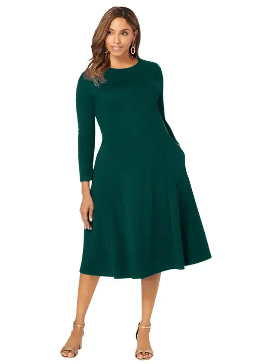 Long Sleeve Stretch Ponte Dress
