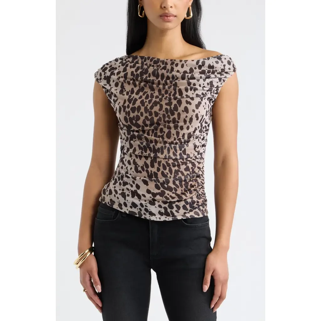 Cap Sleeve Mesh Top by Open Edit