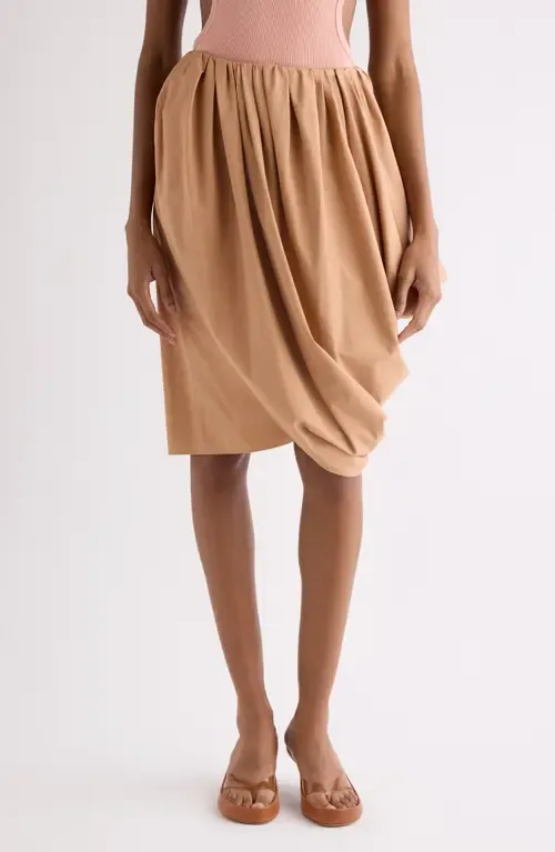 Draped Organic Cotton Poplin Skirt by Chloé