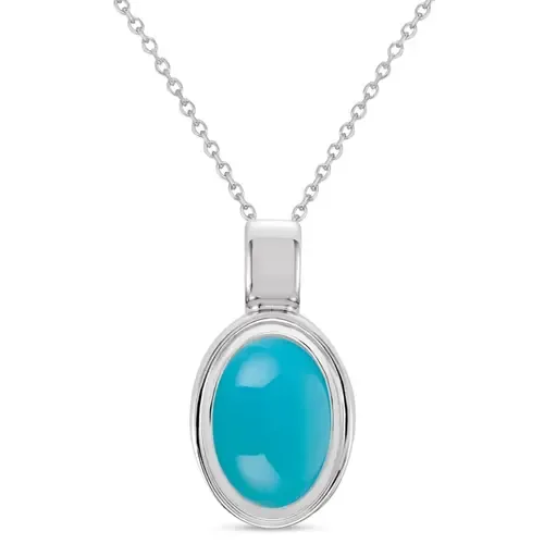 Oval Natural Cabochon Peridot Pendant Necklace 14K 0.86ct by ALLUREZ