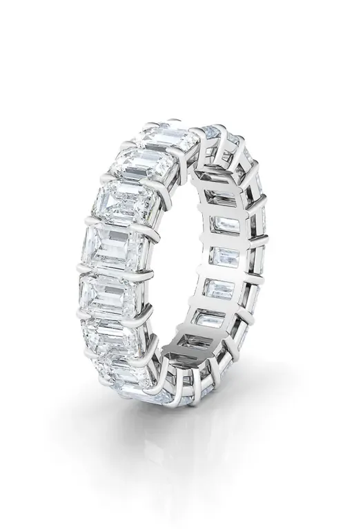 Emerald Cut Lab Created Diamond 18K Gold Eternity Band by HauteCarat