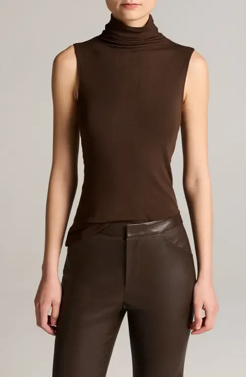 Sleeveless Modal Turtleneck Top by Vince