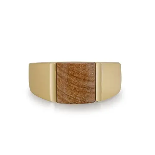 Wood Jasper Sterling Silver Signet Ring by LuvMyJewelry