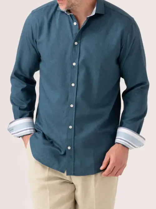 Long Sleeve Cotton Merino Wool Shirt by Koy Clothing