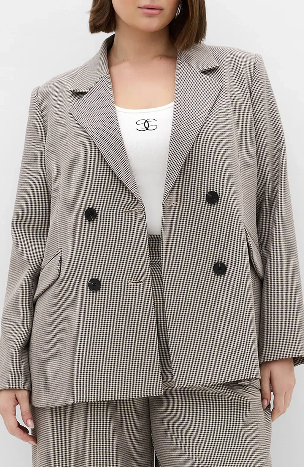 Hailey Checked Double Breasted Jacket