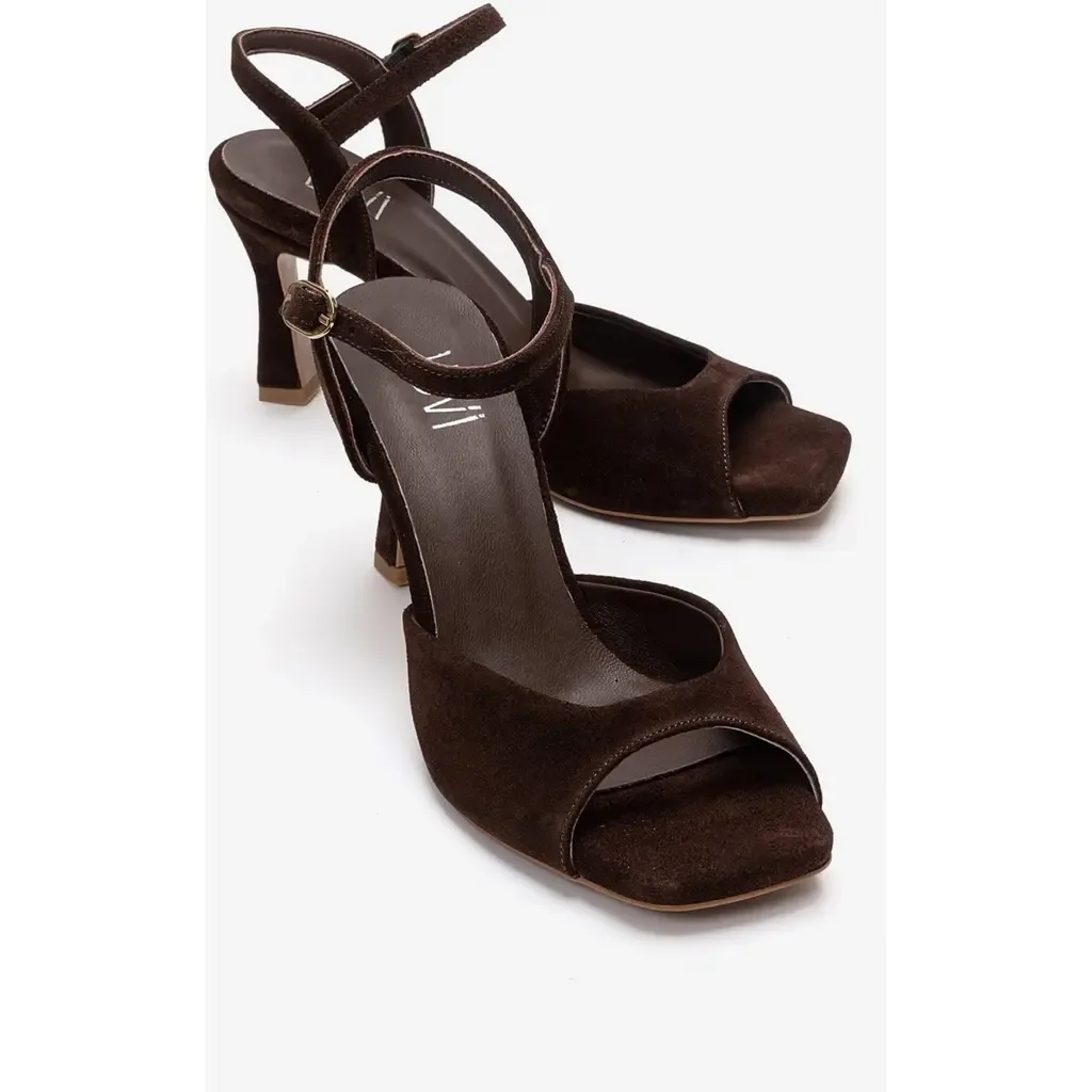 Elvia Leather Stiletto Ankle Strap Sandal by Forever & Always Shoes