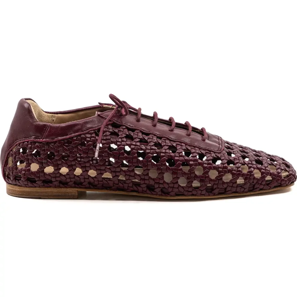 Antonia Woven Leather Flat by Andrea Gomez