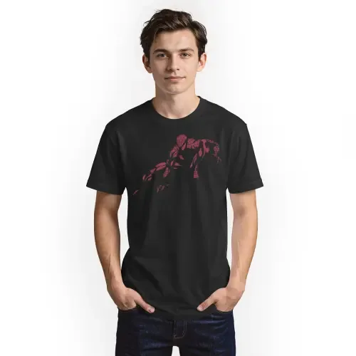 Vintage Red Wraith Shadow Pose Short Sleeve Graphic T-Shirt by Marvel: Spider-Man