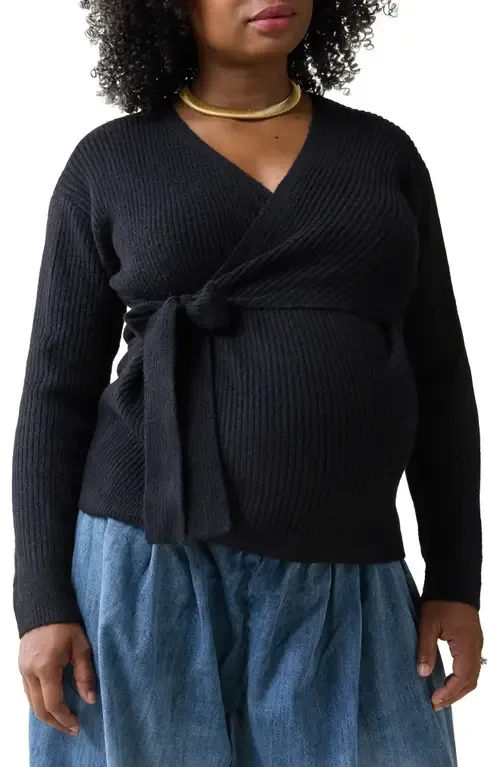 Rib Maternity/Nursing Wrap Sweater by Ingrid & Isabel®