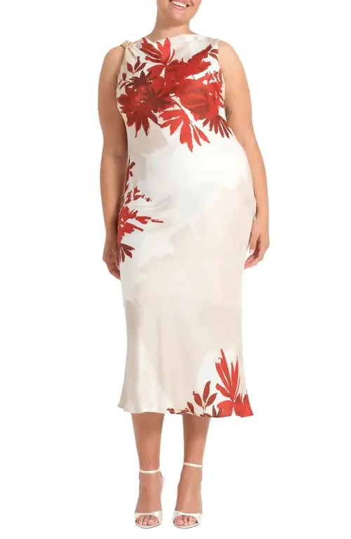 Maisie Floral Cowl Neck Sheath Dress by Estelle