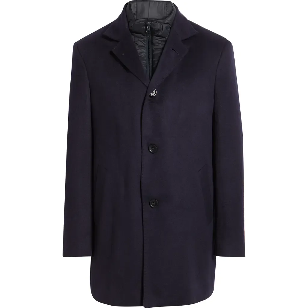 Drake Felted Cashmere Overcoat with Removable Quilted Bib by Zanella