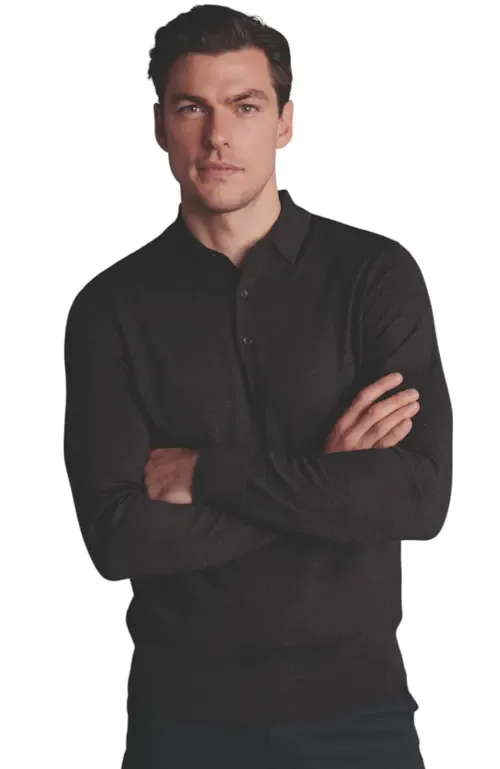 Pure Merino Polo Neck Sweater by Charles Tyrwhitt