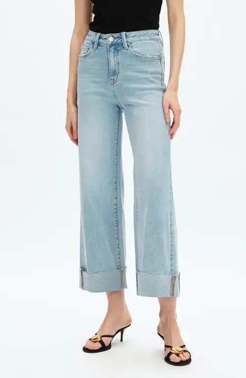 Zephyrine High Waist Cuff Wide Leg Jeans by Bayeas