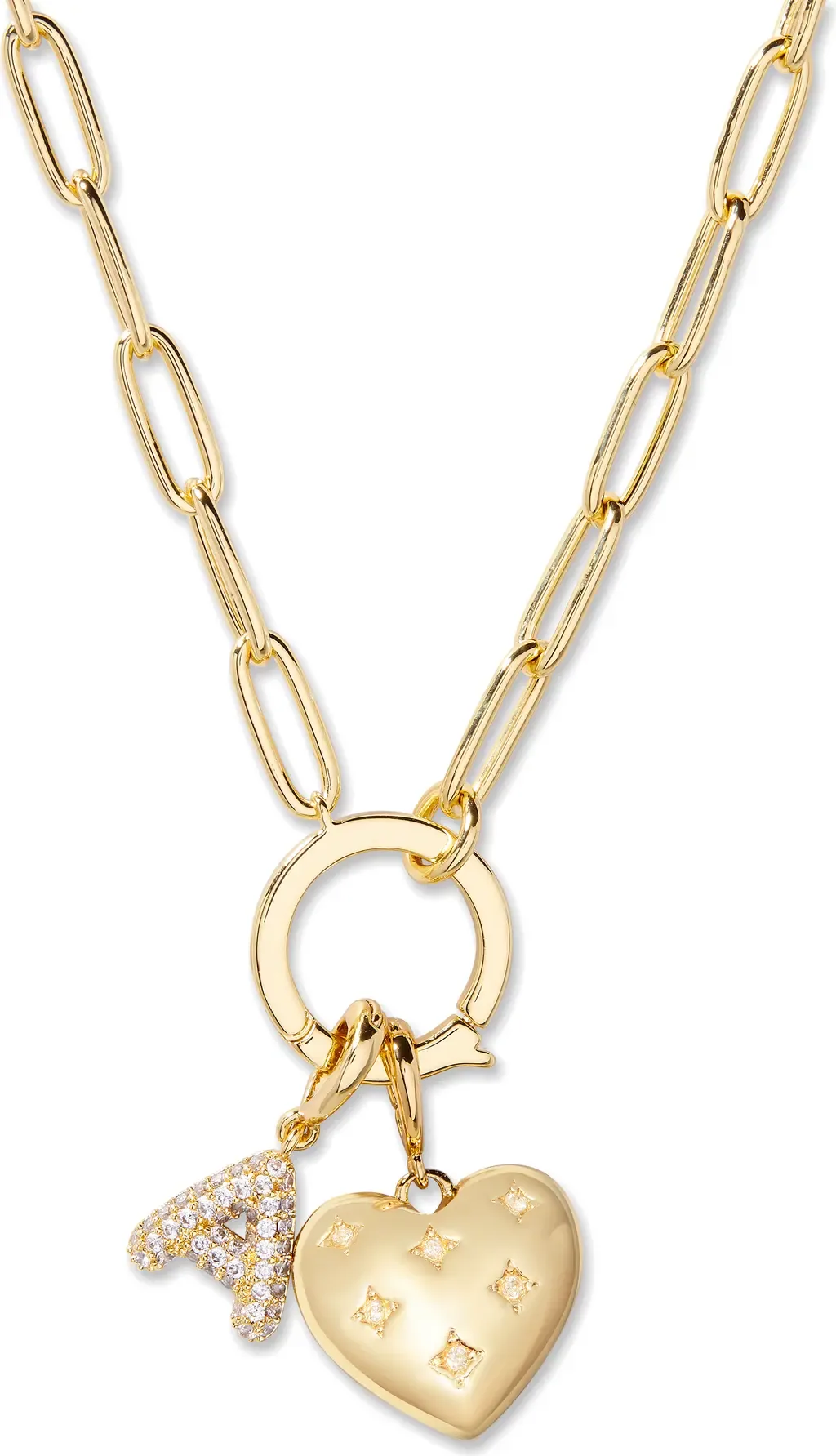 Lillian Initial Heart Charm Necklace