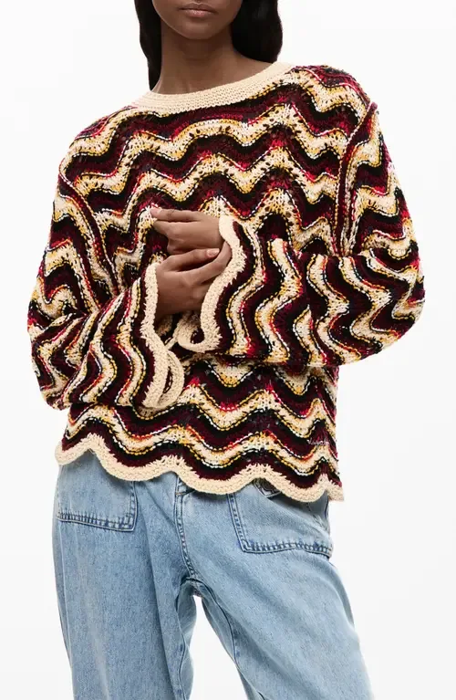 Zigzag Crochet Sweater by Desigual