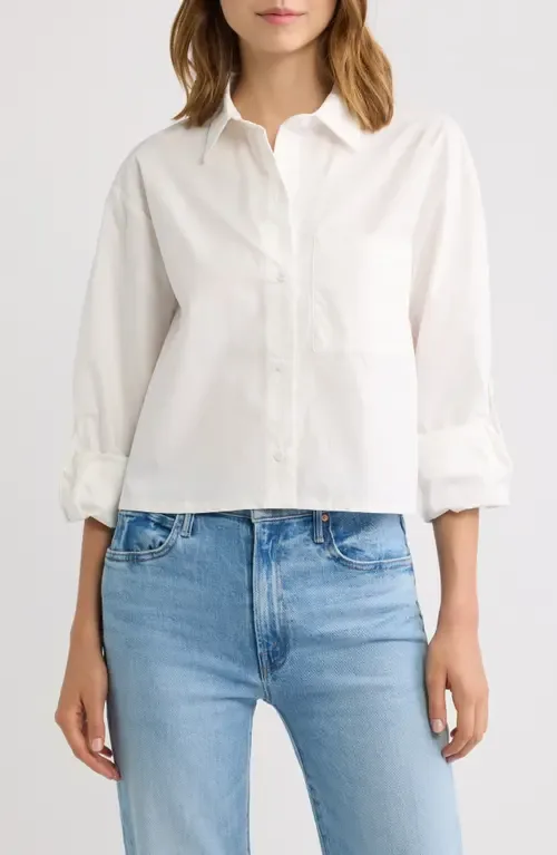 Bronagh Crop Button-Up Shirt by Petal & Pup