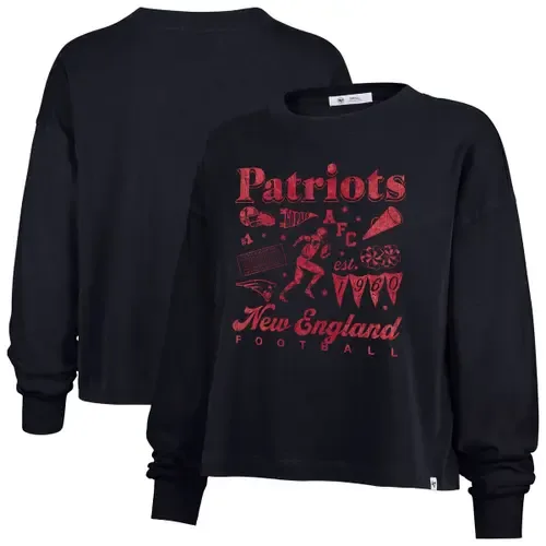 '47 Navy New England Patriots Team Collage Sydney Long Sleeve T-Shirt by '47