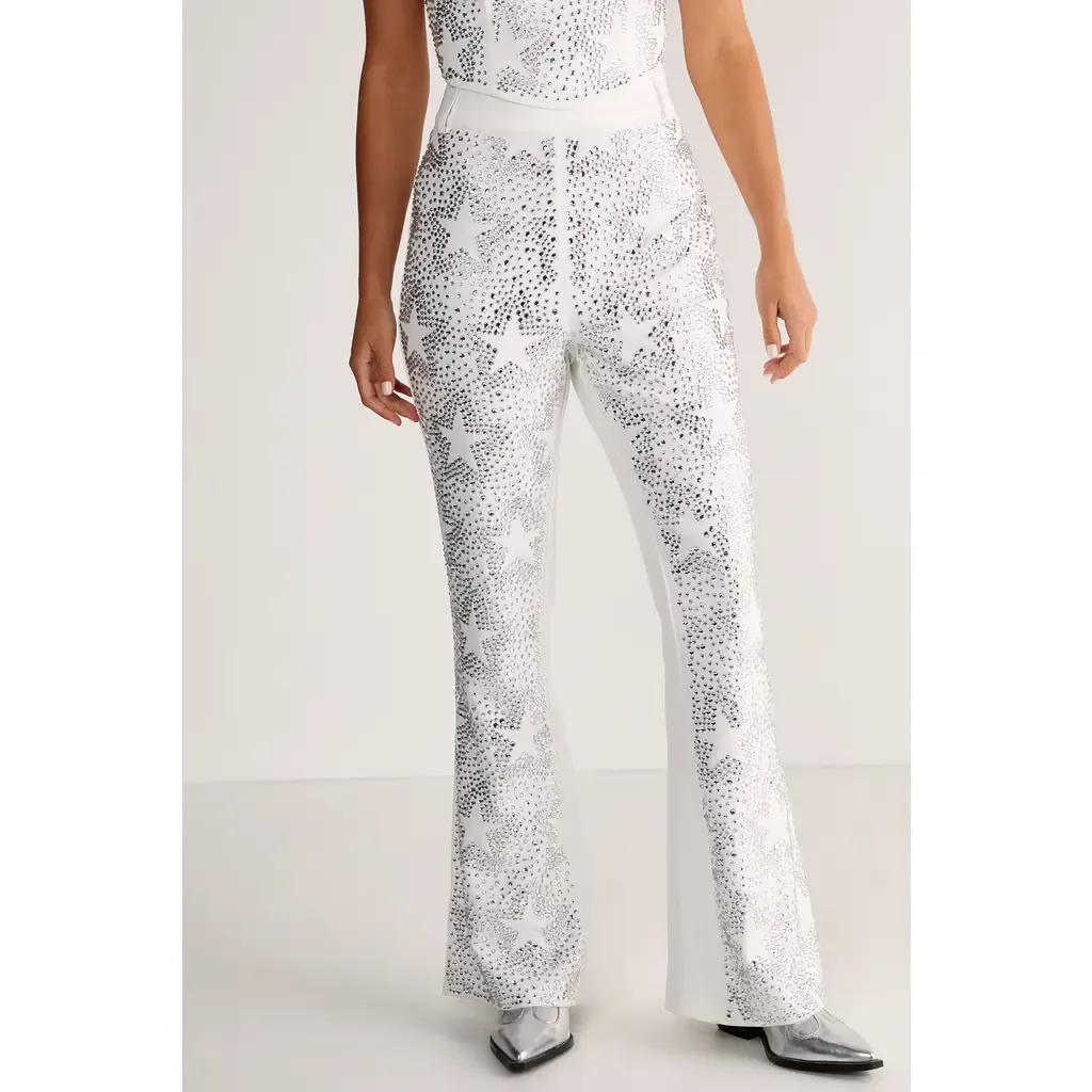 Star Diamante Flare Trousers by NASTY GAL
