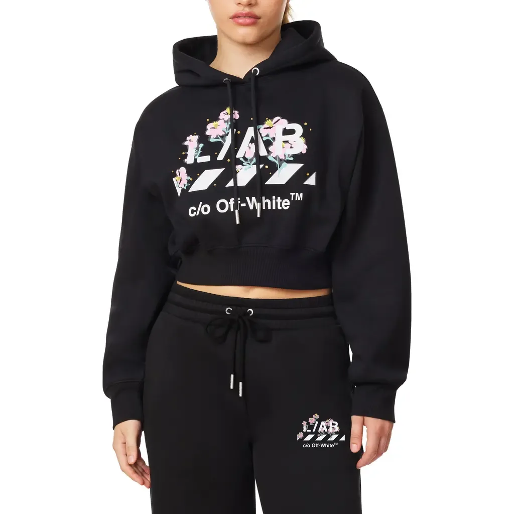 Graphic Crop Hoodie by L/AB C/O OFF-WHITE