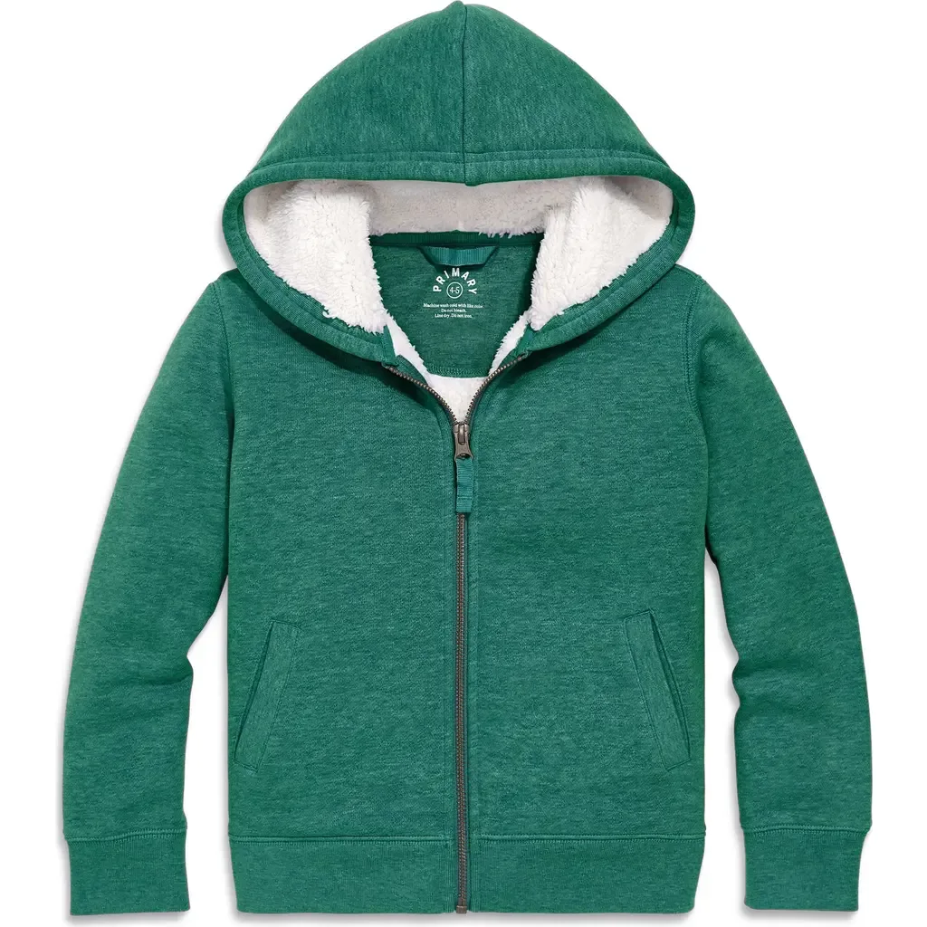 Teddy Fleece-Lined Zip Hoodie by Primary